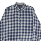TOMMY HILFIGER Mens Blue & Grey Check Shirt M Casual Cotton Button Down