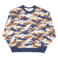 CHAMPION Mens Blue & Brown Camo Crew Neck XL Cotton Blend Sweatshirt