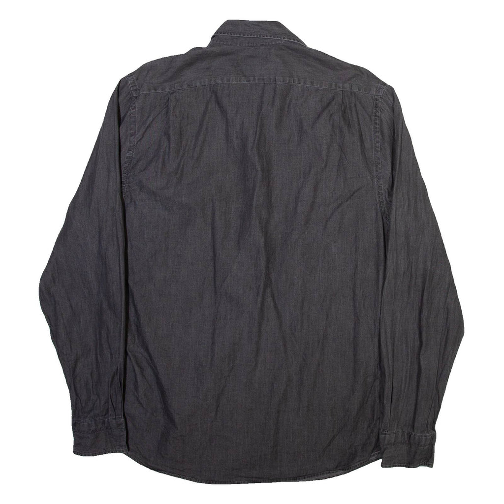 REISS Mens Plain Shirt Grey Long Sleeve L