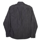 REISS Mens Plain Shirt Grey Long Sleeve L