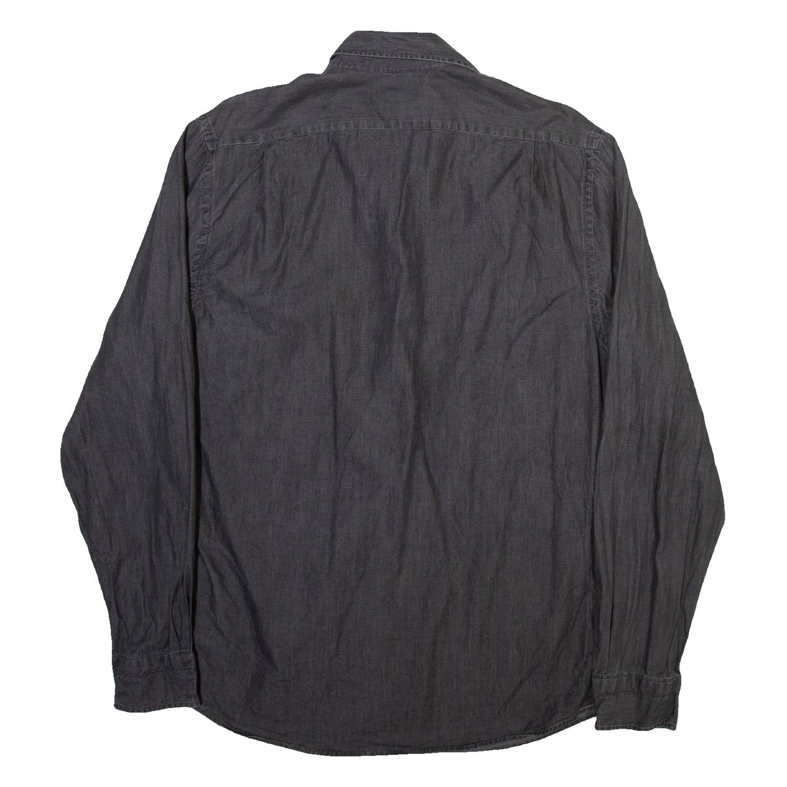 REISS Mens Plain Shirt Grey Long Sleeve L