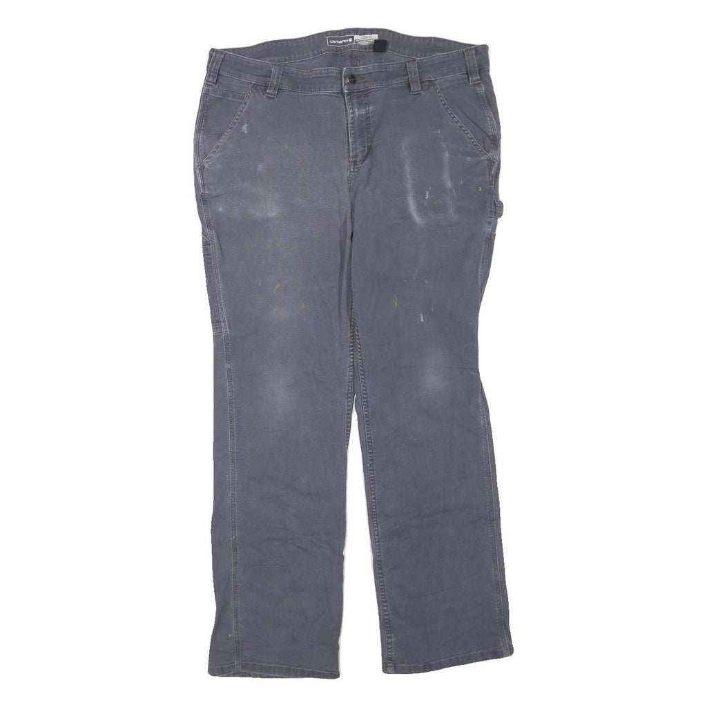CARHARTT Womens Cotton Blend Grey Loose Straight Trousers W38 L29 Workwear