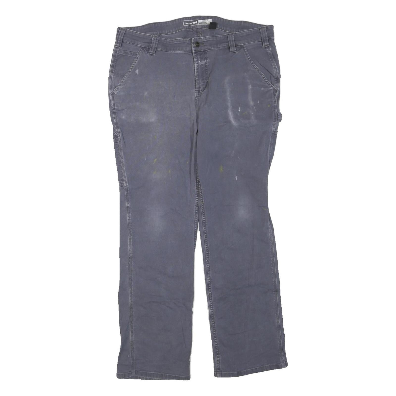 CARHARTT Womens Cotton Blend Grey Loose Straight Trousers W38 L29 Workwear