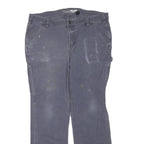 CARHARTT Womens Cotton Blend Grey Loose Straight Trousers W38 L29 Workwear