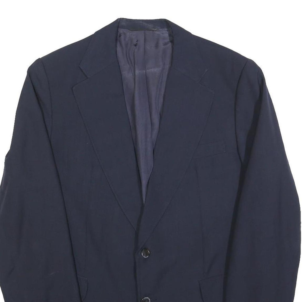 MCGREGOR Mens Navy Blue Wool Blend Classic Jacket M Button Plain Formal
