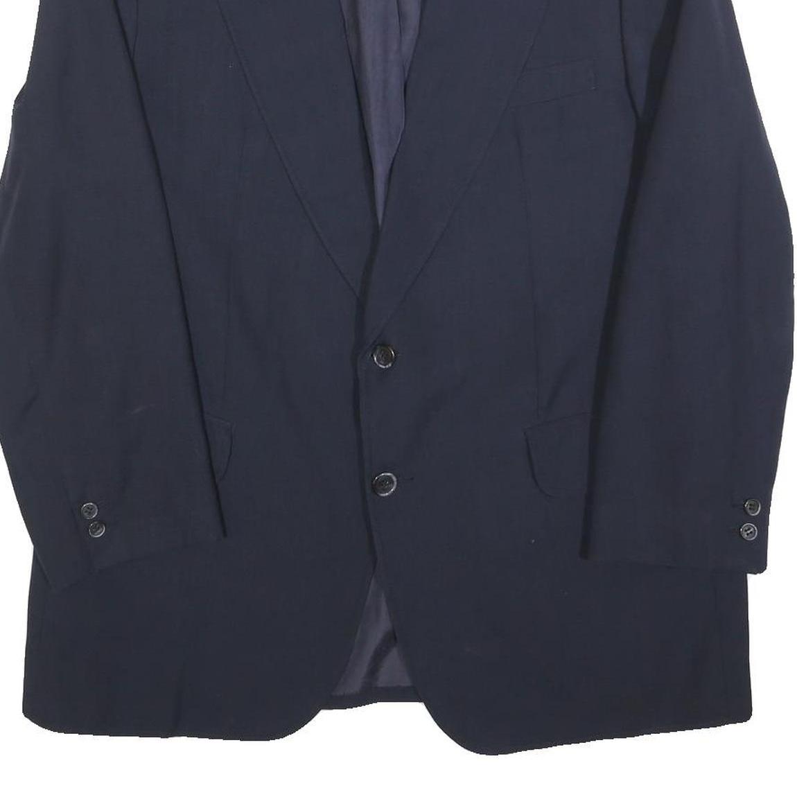 MCGREGOR Mens Navy Blue Wool Blend Classic Jacket M Button Plain Formal