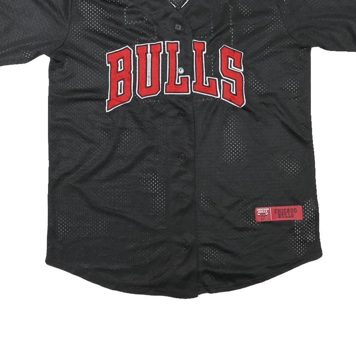 NBA Womens Black Chicago Bulls Baseball Jersey S Short Sleeve V-Neck Sportswear