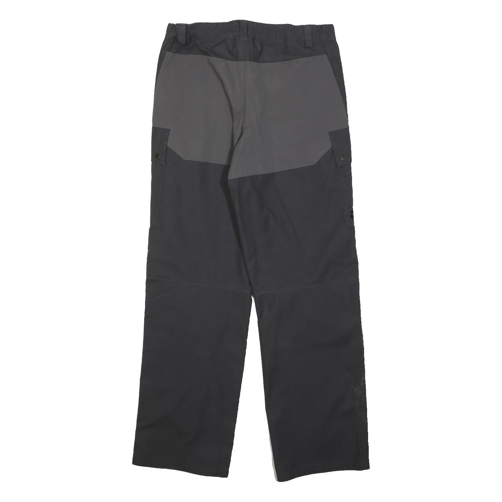 JACK WOLFSKIN Mens Polyester Black & Grey Regular Straight Trousers W28 L30