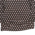 ZARA Womens Brown & Cream Printed Blouse Long Sleeve Round Neck XS Top Geometric