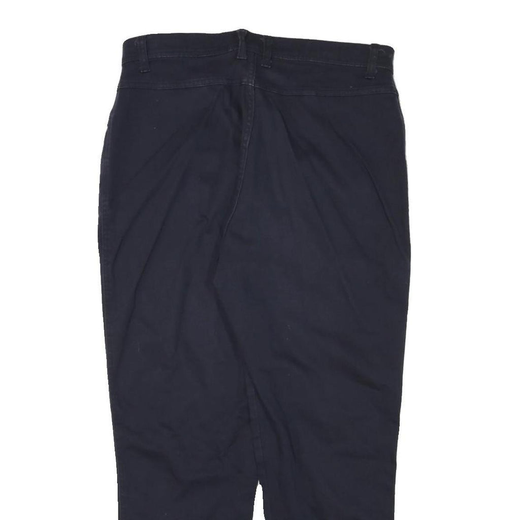BILLBLASS Womens Slim Navy Blue Cotton Blend Zip Trousers W34 L27 Casual