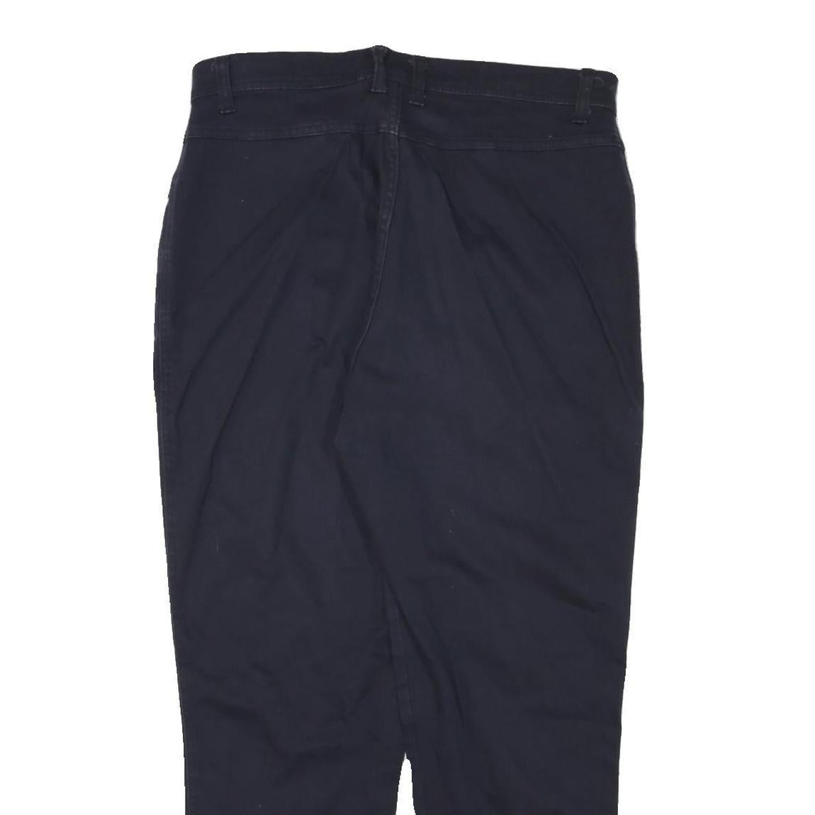 BILLBLASS Womens Slim Navy Blue Cotton Blend Zip Trousers W34 L27 Casual