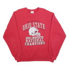 LEE Mens Red Ohio State Crew Neck L L Cotton Blend Sweatshirt