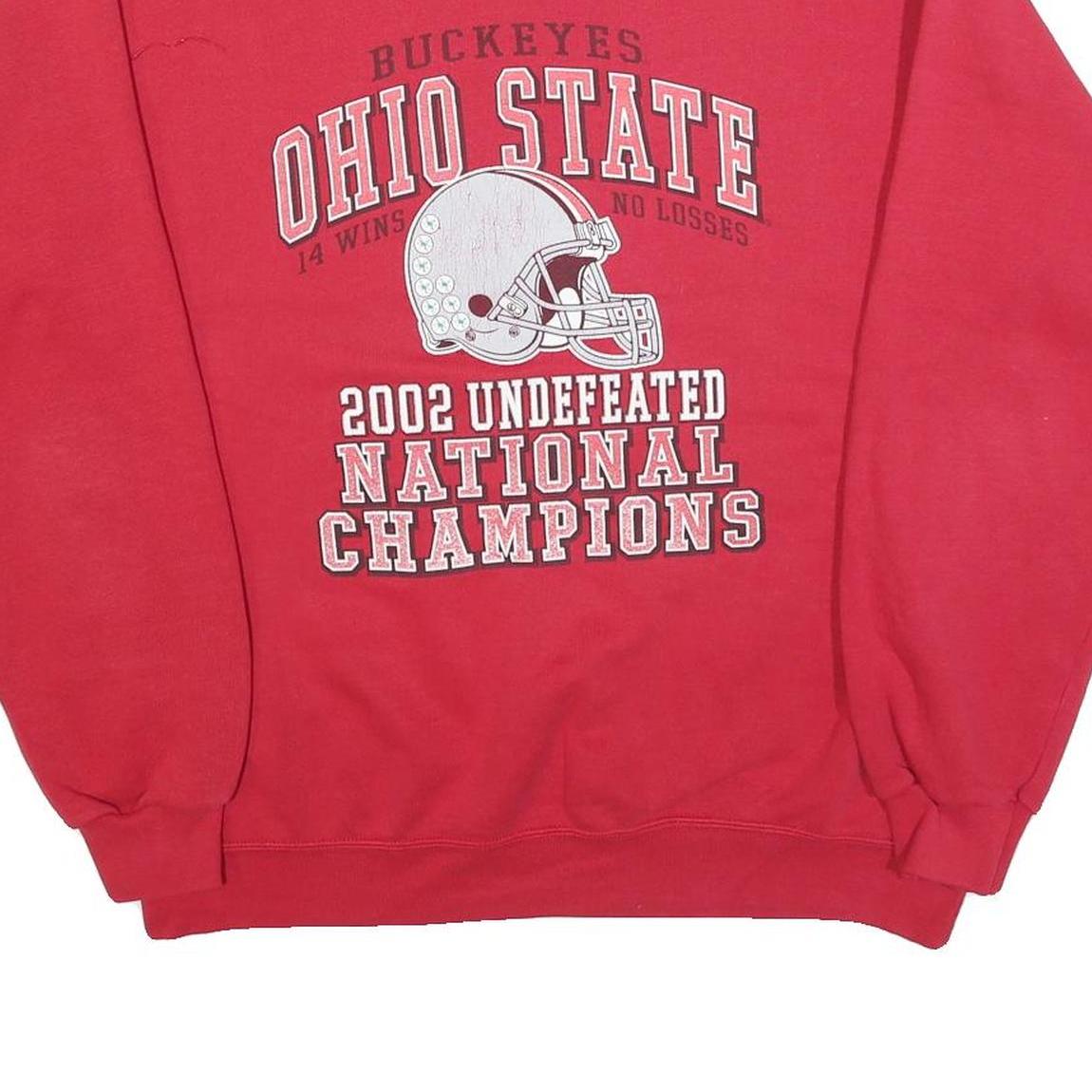LEE Mens Red Ohio State Crew Neck L L Cotton Blend Sweatshirt