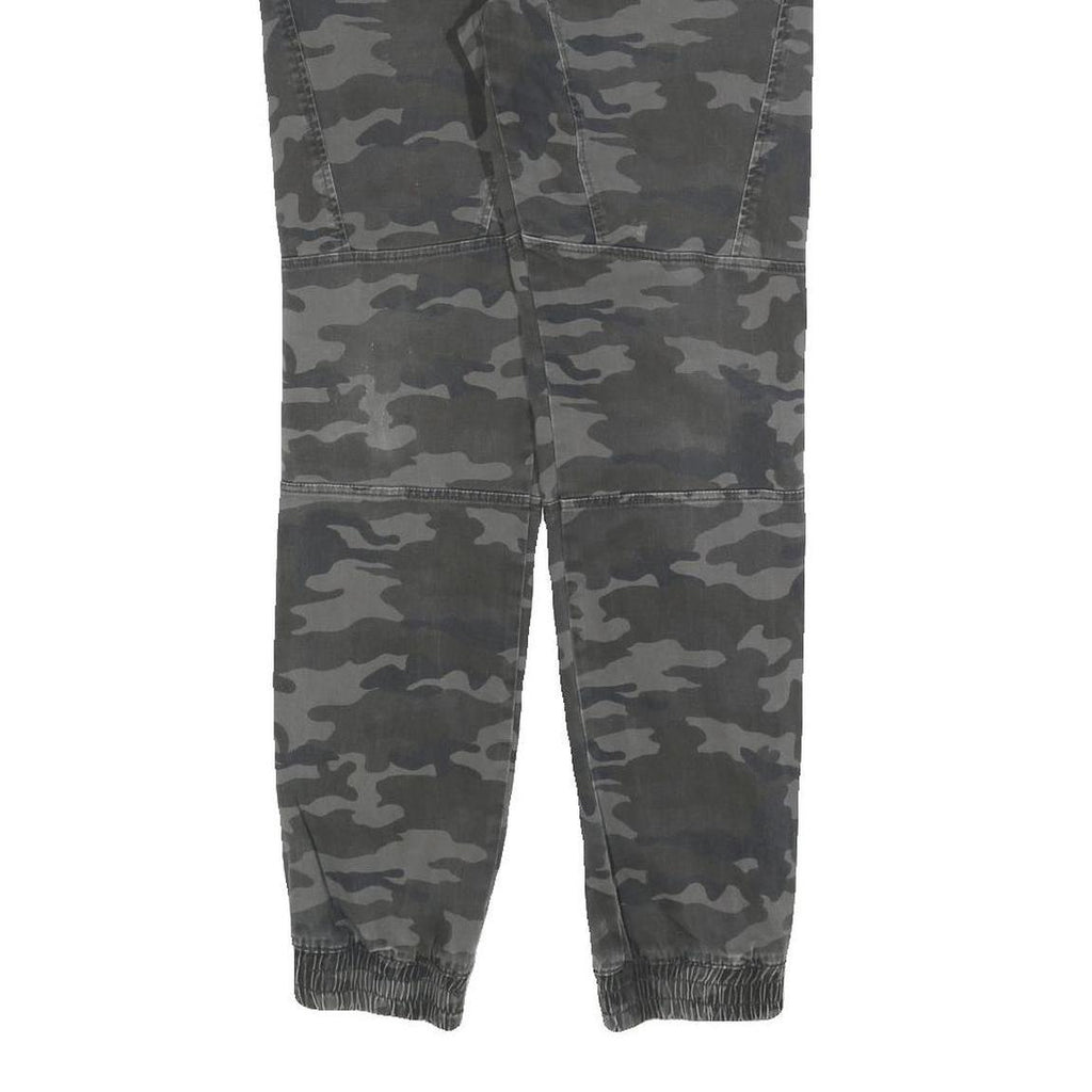 DOWNLOAD Mens Cotton Blend Slim Camo Print Drawstring Trousers W30 L30