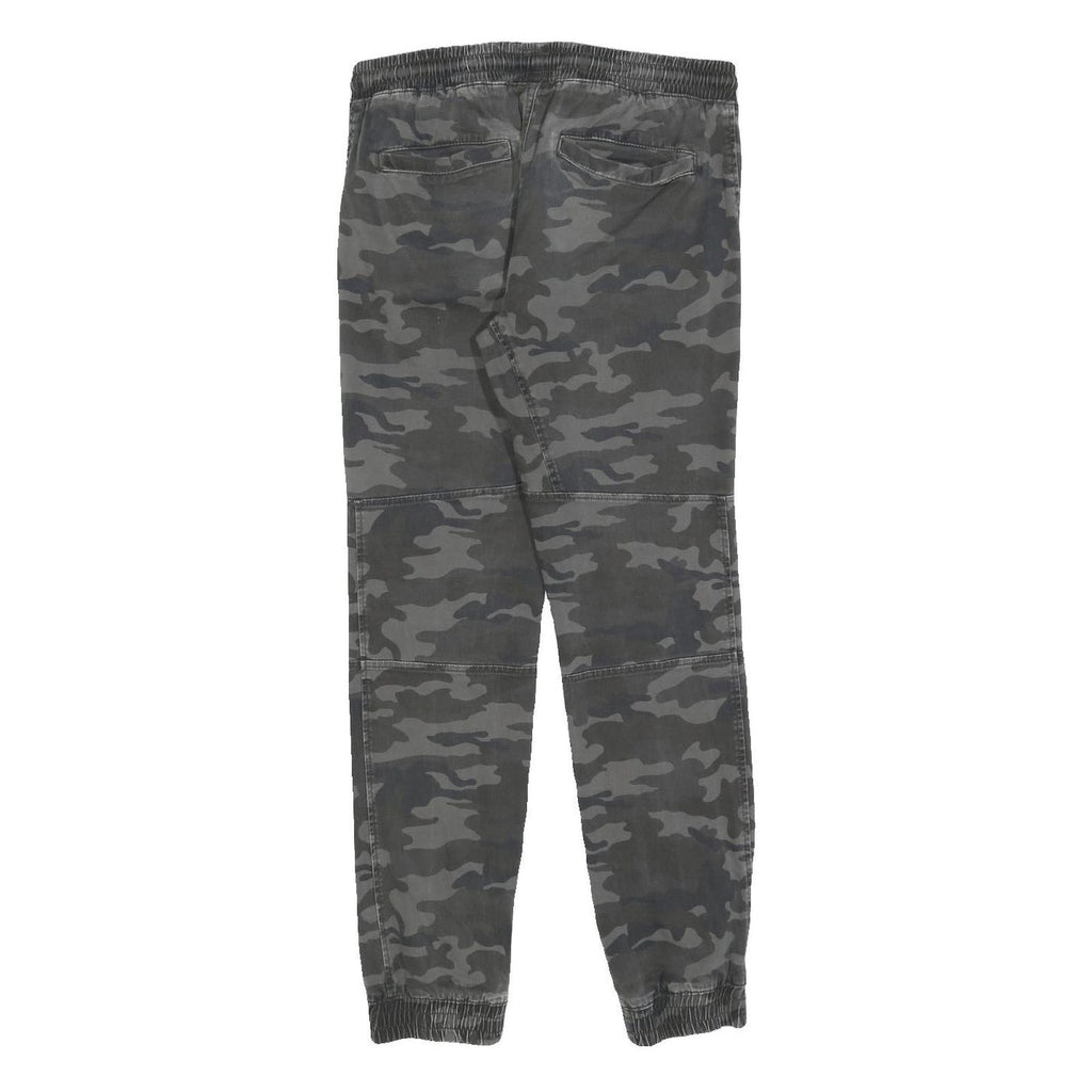DOWNLOAD Mens Cotton Blend Slim Camo Print Drawstring Trousers W30 L30