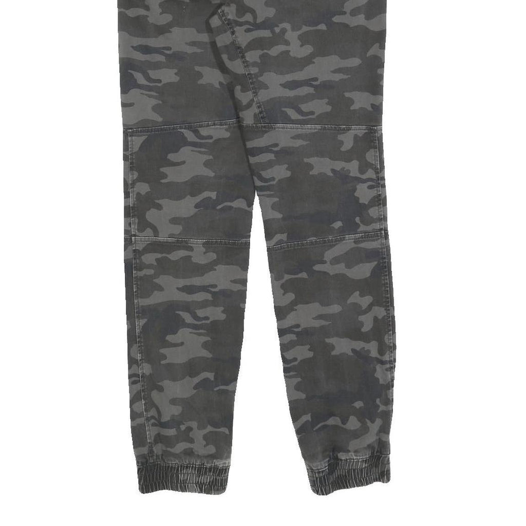 DOWNLOAD Mens Cotton Blend Slim Camo Print Drawstring Trousers W30 L30