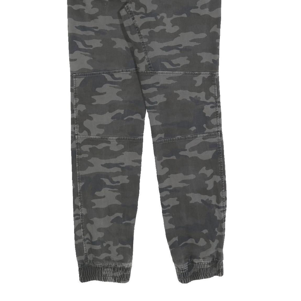 DOWNLOAD Mens Cotton Blend Slim Camo Print Drawstring Trousers W30 L30