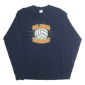 GILDEN Mens Navy Blue Indy Juniors Volleyball Tournament Graphic Long Sleeve