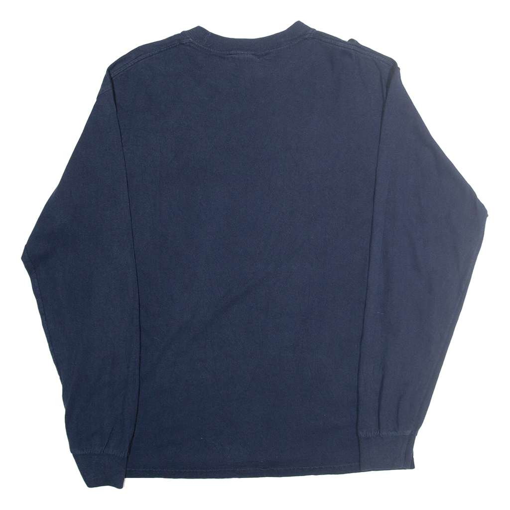 GILDEN Mens Navy Blue Indy Juniors Volleyball Tournament Graphic Long Sleeve