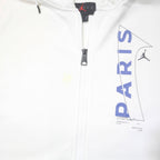 AIR JORDAN Mens White Paris Full Zip Hoodie XL Cotton Blend Sweatshirt