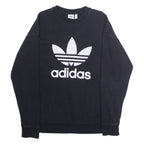 ADIDAS ORIGINALS Womens Sweatshirt Black Crew Neck UK 12