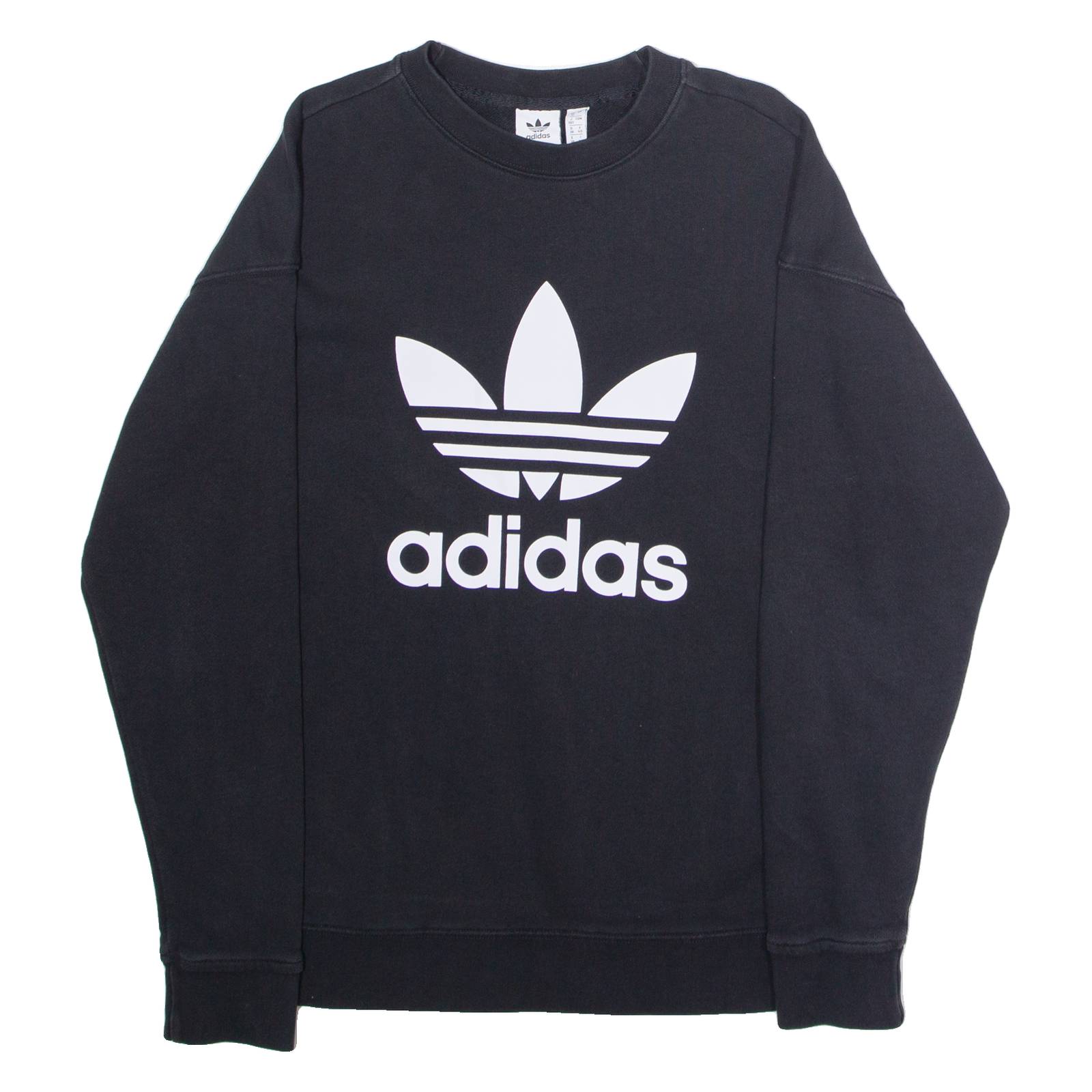 ADIDAS ORIGINALS Womens Sweatshirt Black Crew Neck UK 12
