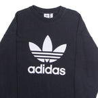 ADIDAS ORIGINALS Womens Sweatshirt Black Crew Neck UK 12