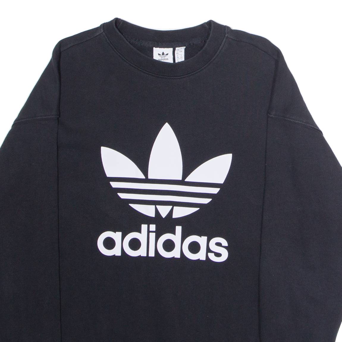 ADIDAS ORIGINALS Womens Sweatshirt Black Crew Neck UK 12