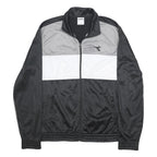 DIADORA Mens Black Grey & White Track Jacket XL Polyester Zip Sportswear