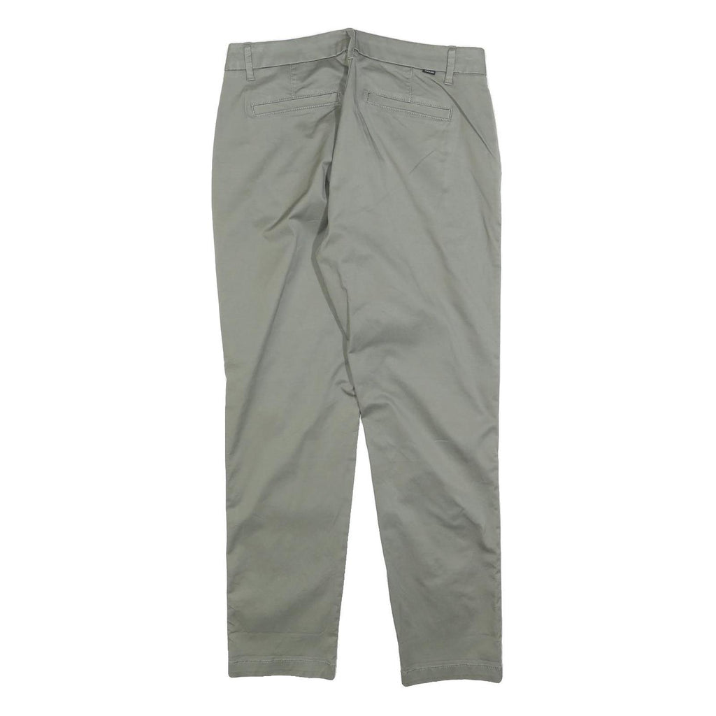 DOCKERS Womens Cotton Blend Slim Beige Trousers W30 L28 Classic Zip Pocketed