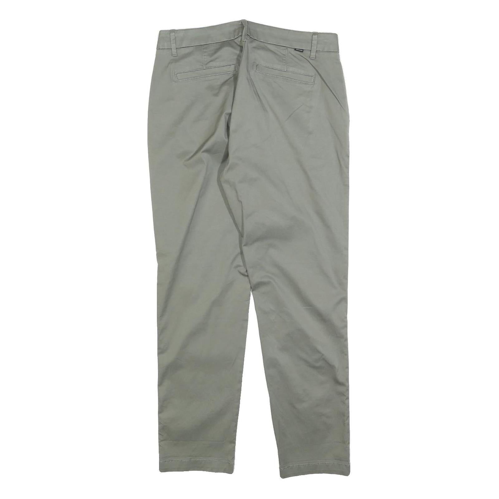 DOCKERS Womens Cotton Blend Slim Beige Trousers W30 L28 Classic Zip Pocketed