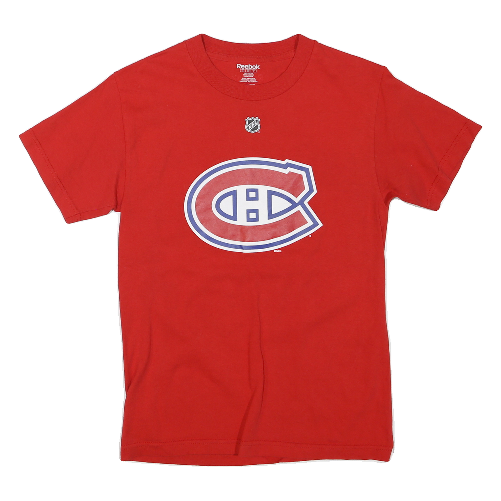 REEBOK Mens Red NHL Graphic T-Shirt S Short Sleeve Crew Neck Price 31 Print