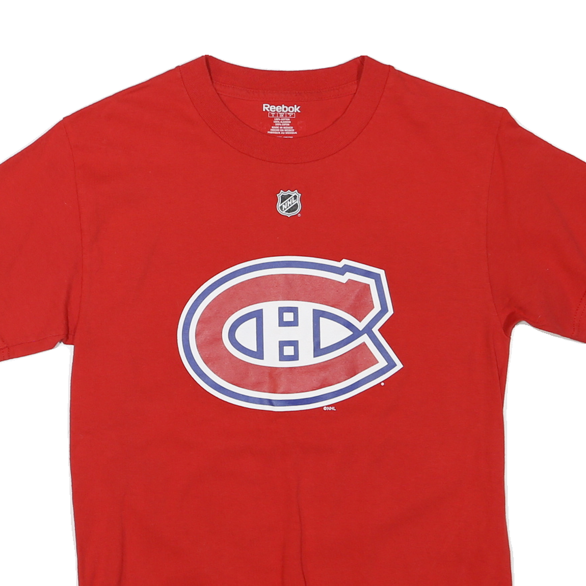 REEBOK Mens Red NHL Graphic T-Shirt S Short Sleeve Crew Neck Price 31 Print