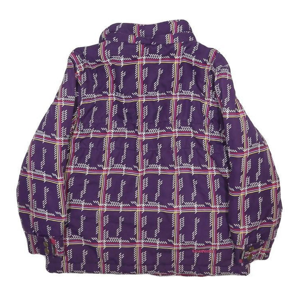 OSH KOSH Girls Purple Check Jacket 5Y Polyester Zip Long Sleeve Casual
