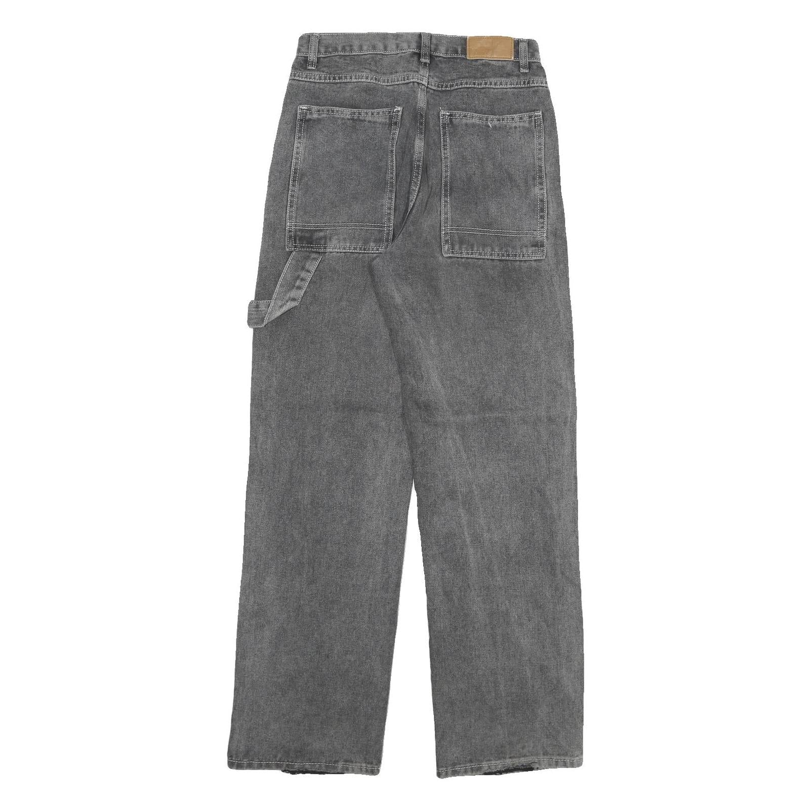 FEELING Womens Regular Fit Grey Denim Jeans W26 L30 Cotton Blend Zip Straight