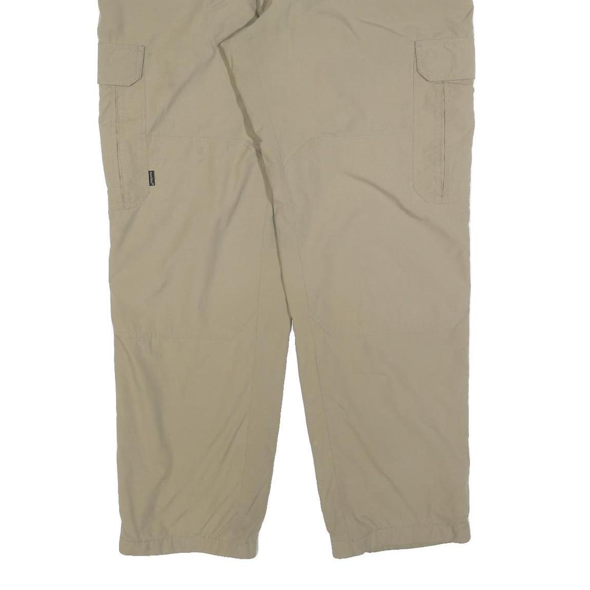 HUMAN NATURE Mens Regular Trousers Beige W36 L32 Cargo Zip Pocket Polyester