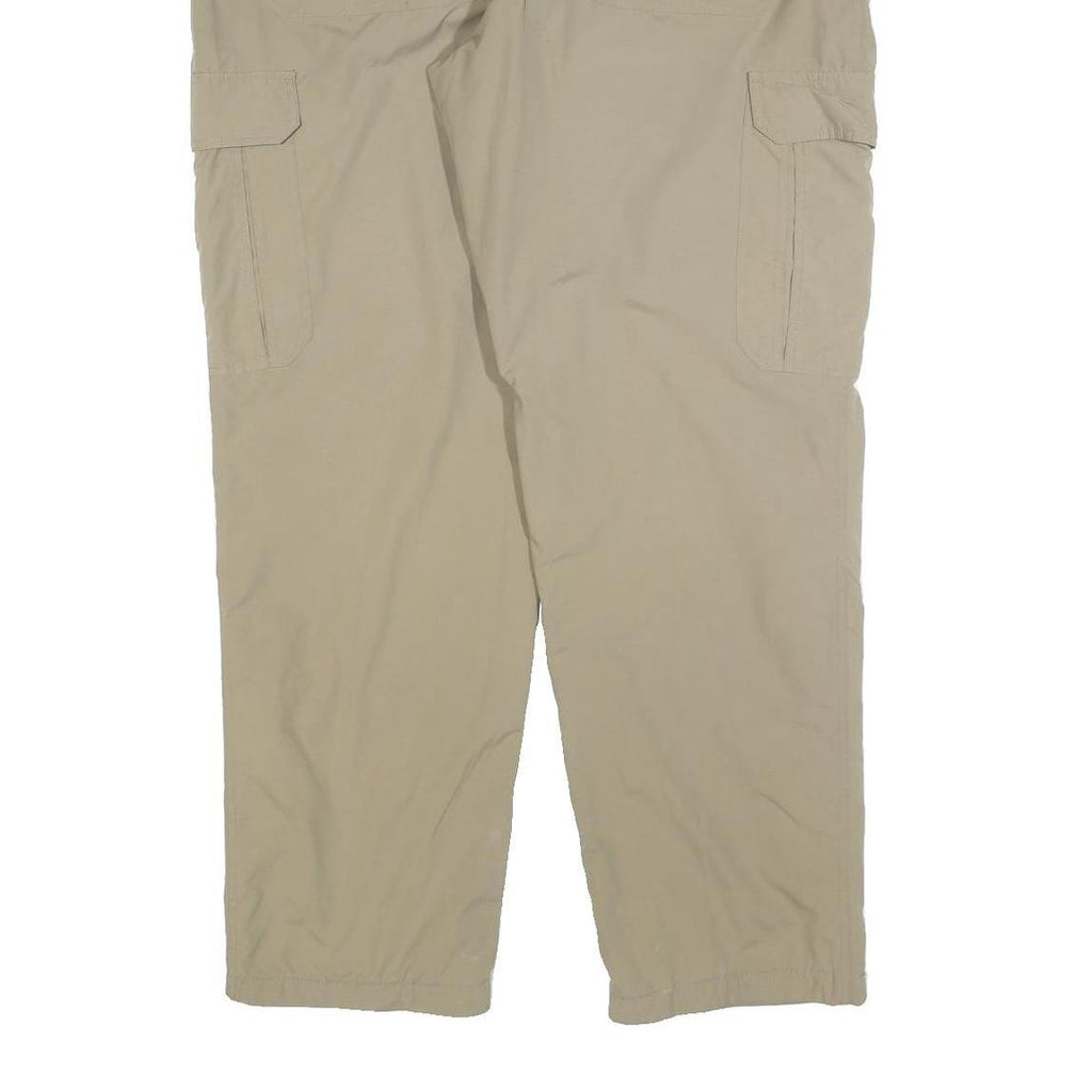 HUMAN NATURE Mens Regular Trousers Beige W36 L32 Cargo Zip Pocket Polyester