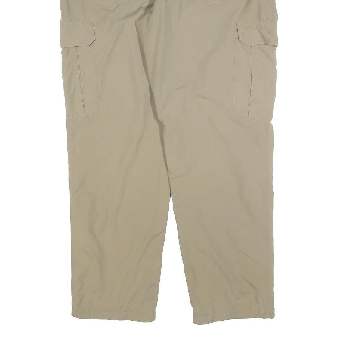 HUMAN NATURE Mens Regular Trousers Beige W36 L32 Cargo Zip Pocket Polyester