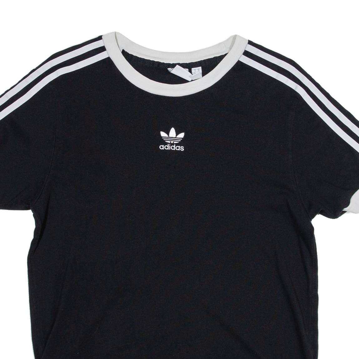 ADIDAS Womens T-Shirt Black UK 6