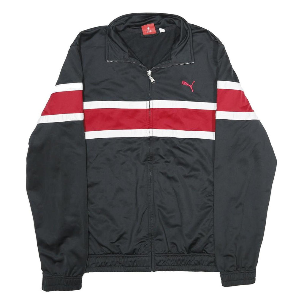 PUMA Mens Black & Red Track Jacket M Polyester Zip Athletic Sportswear