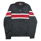 PUMA Mens Black & Red Track Jacket M Polyester Zip Athletic Sportswear