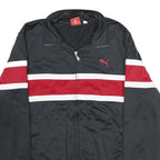 PUMA Mens Black & Red Track Jacket M Polyester Zip Athletic Sportswear