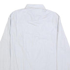 VERSACE Mens White & Grey Stripe Cotton Blend Shirt M Classic Fit Long Sleeve