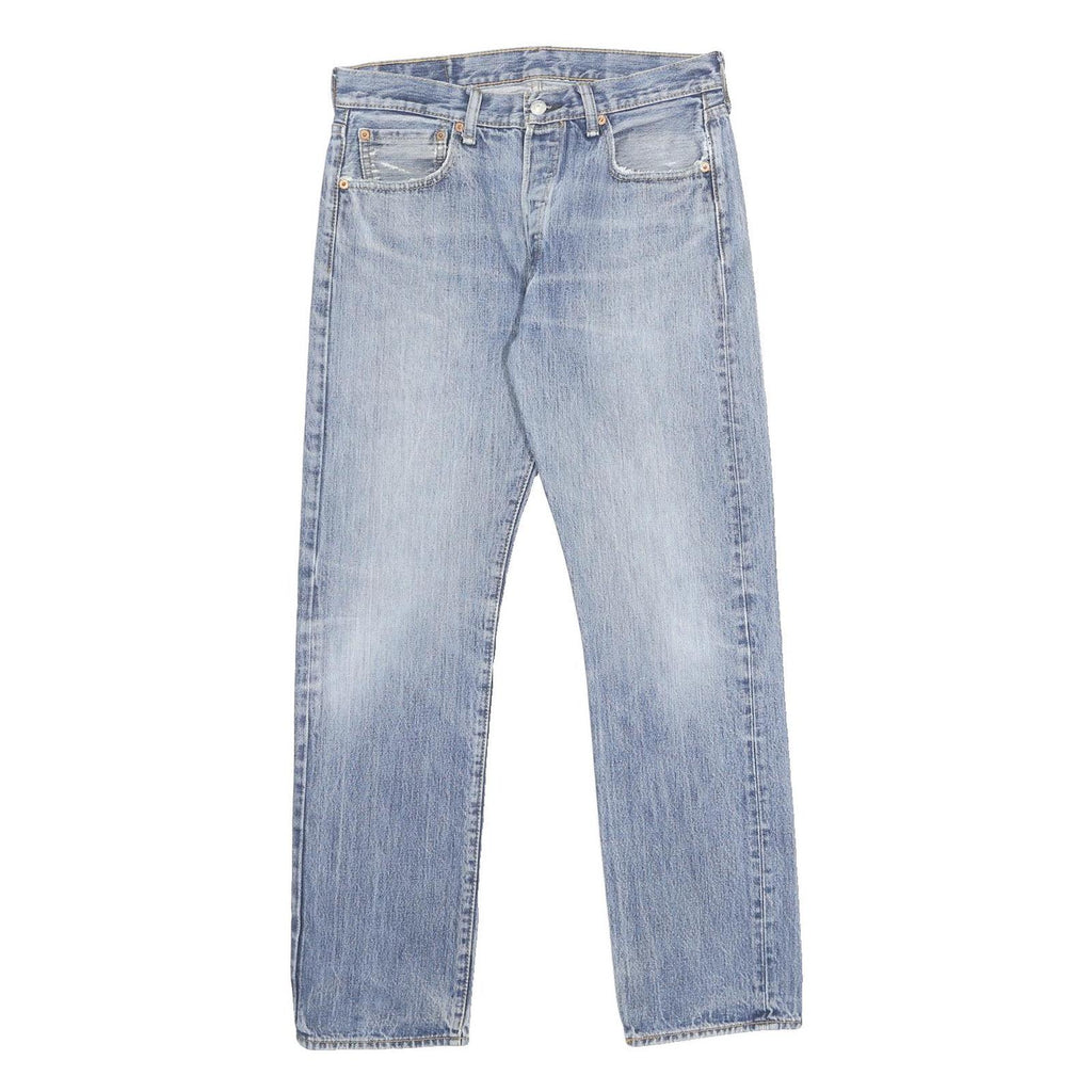 LEVI'S 501 Mens Jeans Blue Regular Straight Denim Light W32 L32 Classic Fit