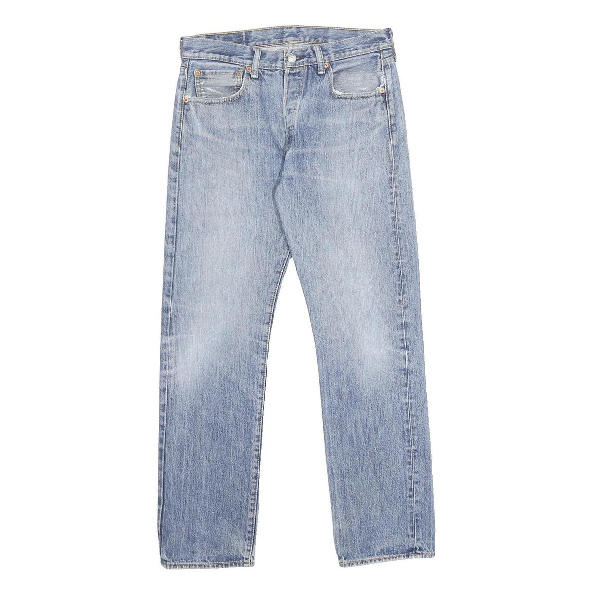 LEVI'S 501 Mens Jeans Blue Regular Straight Denim Light W32 L32 Classic Fit