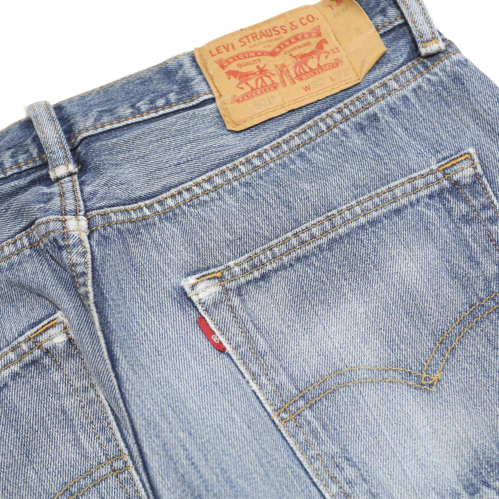 LEVI'S 501 Mens Jeans Blue Regular Straight Denim Light W32 L32 Classic Fit