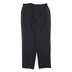 Black Mens Relaxed Trousers W32 L30 Zip Side Stripe Casual Everyday