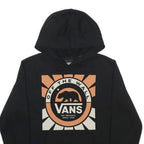 VANS Boys Black Off The Wall Graphic Pullover Hoodie M Cotton Blend