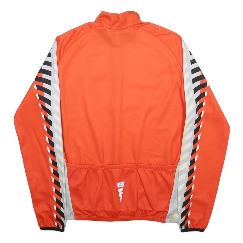 LOFFLER Mens Orange Short Sleeve Crew Neck Graphic T-Shirt L Polyester Sports