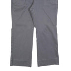LANDS END Womens Cotton Blend Grey Regular Straight Trousers W32 L27 Casual